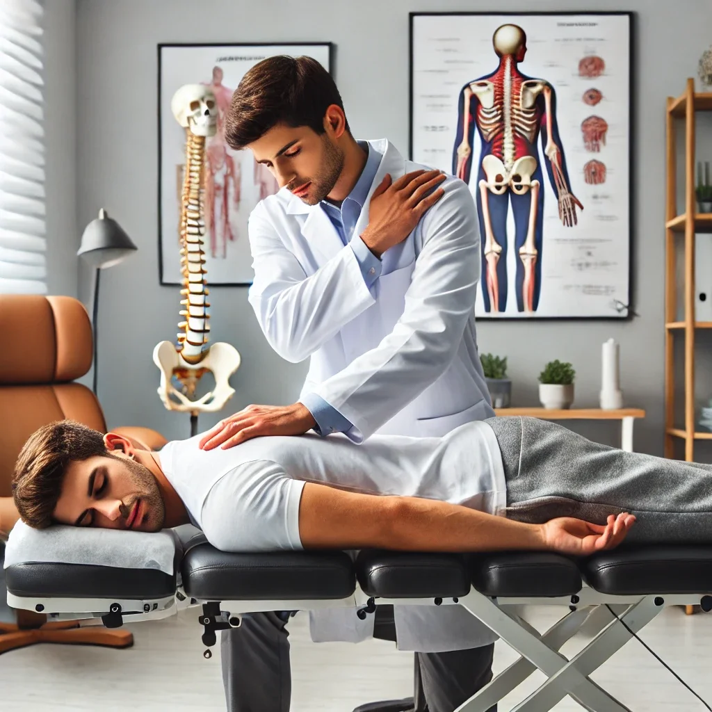 Illustration of a chiropractic adjustment
